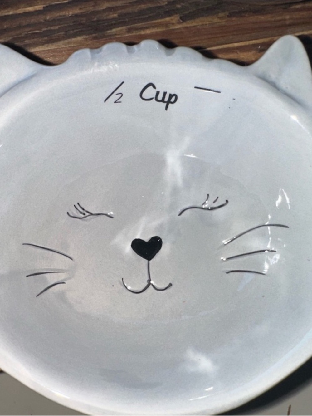 Ceramic Cat Face Measuring Bowls - White - Picture 5 of 6